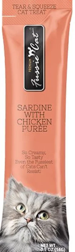 Pets Global Fussie Cat Sardine/Chicken Puree Wet Cat Food - .05 Oz Tubes - 4 Pack
