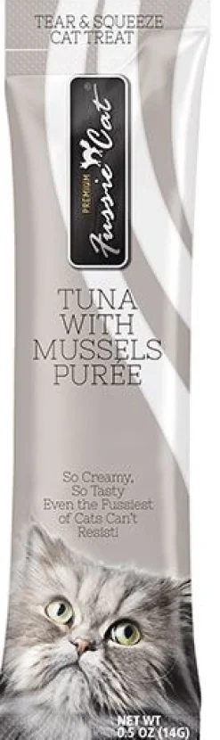 Pets Global Fussie Cat Tuna Mussels Puree Wet Cat Food - .05 Oz Tubes - 4 Pack