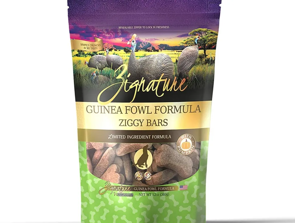 Pets Global Grain-Free Ziggy Bars Zignature Guinea Fowl Formula Biscuit Dog Treats - 12 oz Bag