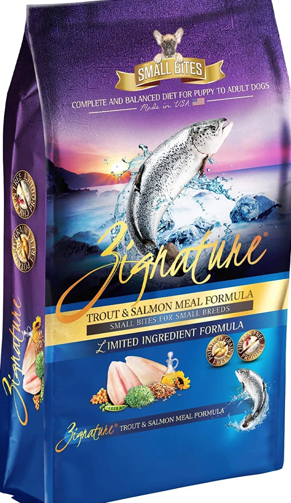 Pets Global Zignature Trout & Salmon Meal Formula Small Bites Dry Dog Food - 13.5 lb Bag