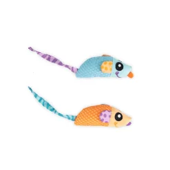 Petstages Mice Dental Floss Netted Chew and Plush Catnip Cat Toy - 2 Pack