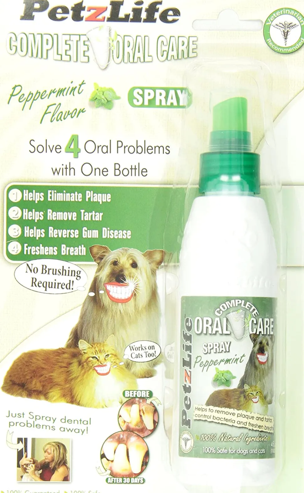PETZLIFE Oral Care Spray Blister Pack for Dogs and Cats - 4 oz