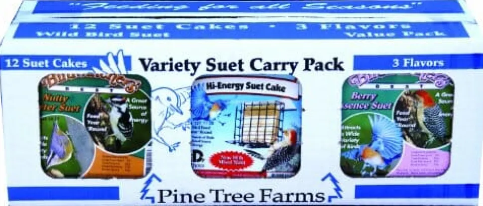 Pine Tree Farms Birdwatcher'S Variety Suet Cakes Value Pack Wild Bird Food - Nutty/Hi-Energy - 12 Pack