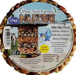 Pine Tree Farms Lepetit Classic Seed Log Wild Bird Food - Nutsie - 9.5 Oz - 2 Pack