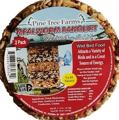 Pine Tree Farms Lepetit Classic Seed Log Wild Bird Food - Mealworm - 9 Oz - 2 Pack