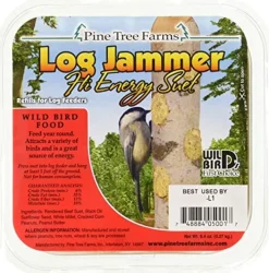 Pine Tree Farms Log Jammer Suet Plugs Wild Bird Food - Hi Energy - 9.4 Oz - 3 Pack