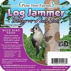 Pine Tree Farms Log Jammer Suet Plugs Wild Bird Food - Berry Nut - 9.4 Oz - 3 Pack