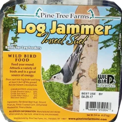 Pine Tree Farms Log Jammer Suet Plugs Wild Bird Food - Insect - 9.4 Oz - 3 Pack