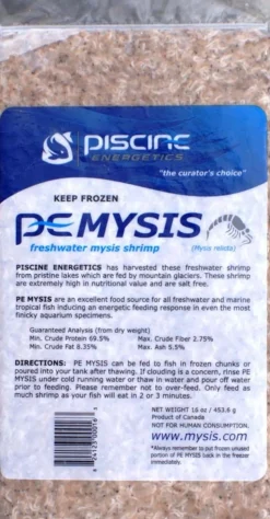 Piscine Energetics Mysis Frozen Fish Food - 16 Oz
