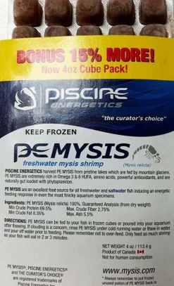 Piscine Energetics Mysis Frozen Fish Food - 4 Oz