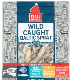 Plato Pet Treats Baltic Sprat Dog Jerky Treats - 3 oz Bag