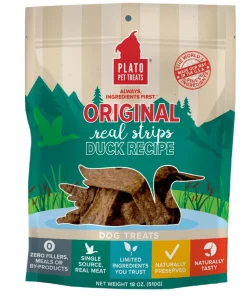 Plato Pet Treats Duck Recipe Natural Dog Chews - 18 oz Bag