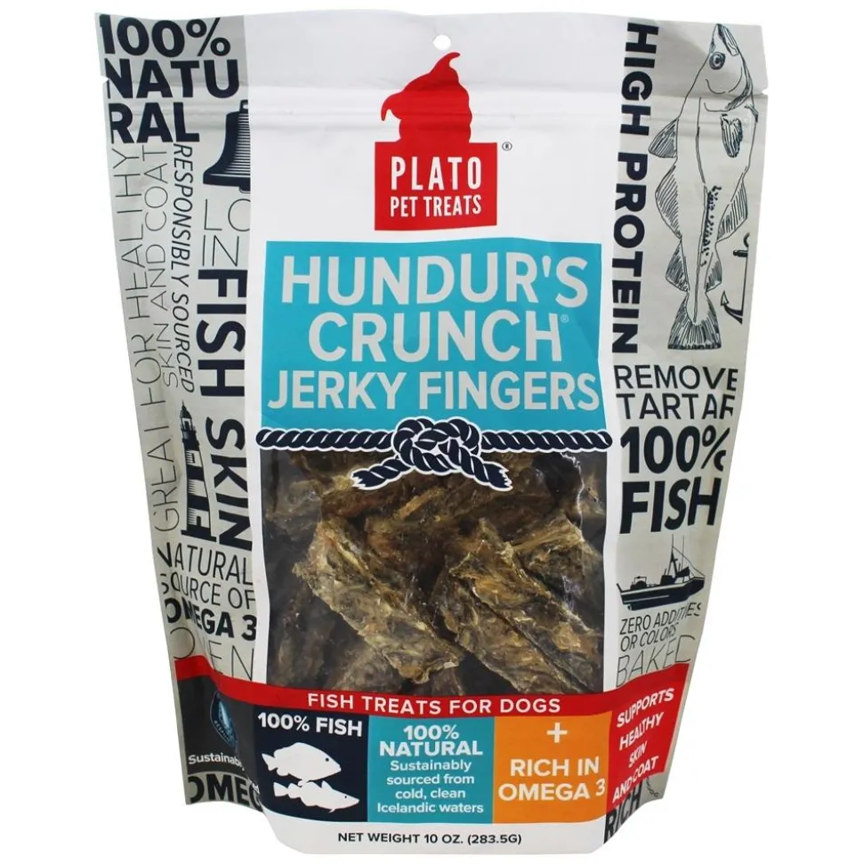 Plato Pet Treats Jerky Fingers Dog Jerky Treats - 10 oz Bag