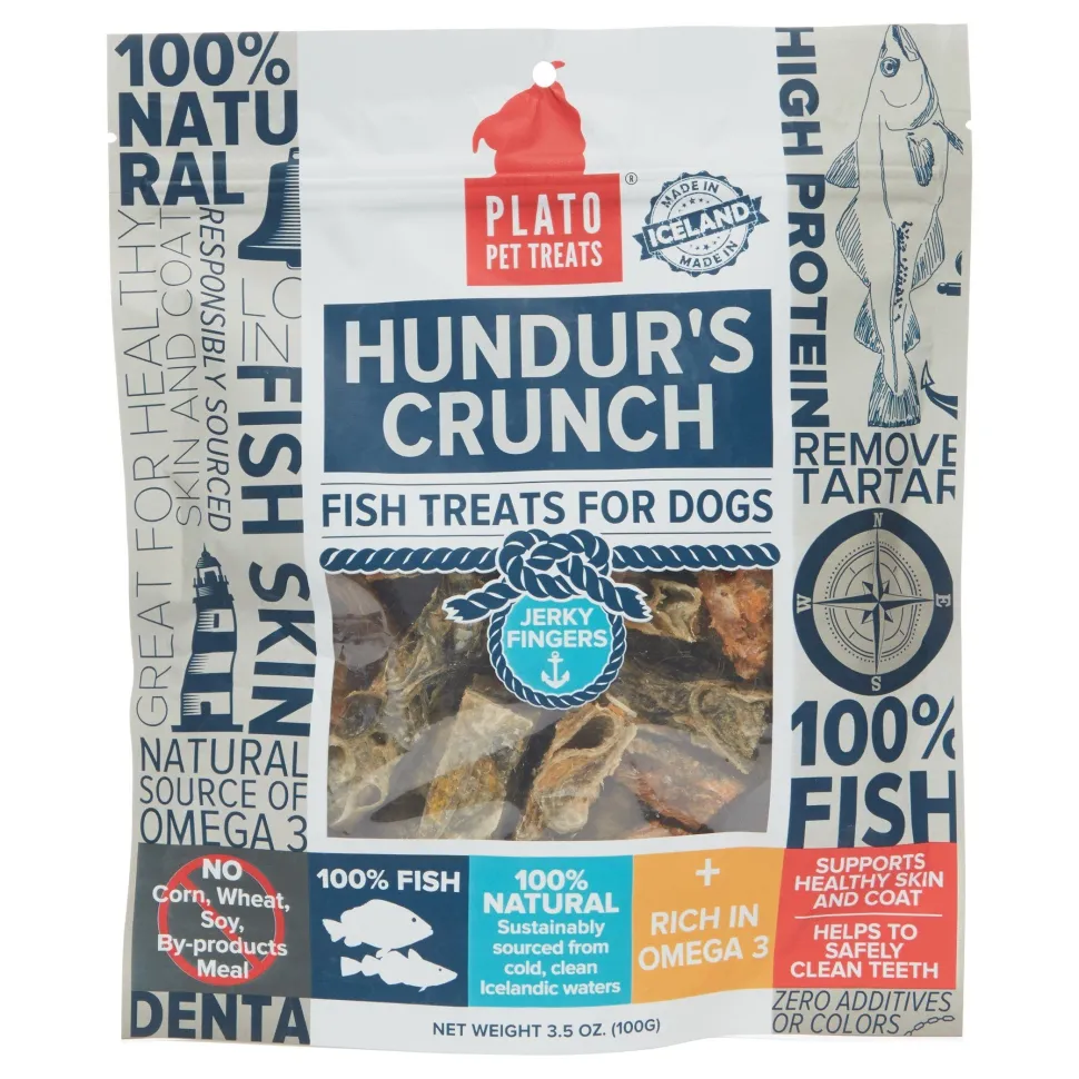 Plato Pet Treats Jerky Fingers Dog Jerky Treats - 3.5 oz /100g Bag