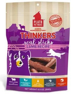 Plato Pet Treats Lamb Strips Soft and Chewy Dog Treats - 6 Oz