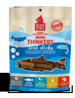 Plato Pet Treats Mini Thinkers Salmon Recipe Natural Dog Chews - 6 oz Bag