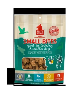 Plato Pet Treats Small Bites Duck Crunchy Dog Treats - 2.5 oz Bag
