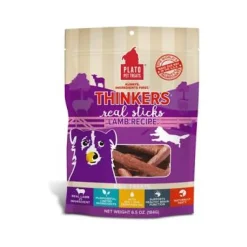 Plato Pet Treats Thinkers Lamb Natural Dog Chews - 6.5 oz Bag
