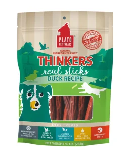 Plato Pet Treats Thinkers Duck Sticks Natural Dog Chews - 10 oz Bag
