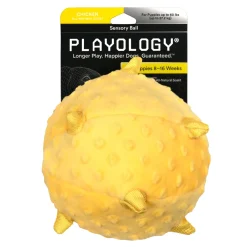 Playology Chicken Scented Sensory Ball Squeak and Plush Puppy Dog Toy with Encapsiscent Technology - Large