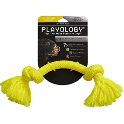 Playology Chicken Scented Dri-Tech Rope Dog Toy with Encapsiscent Technology - Medium