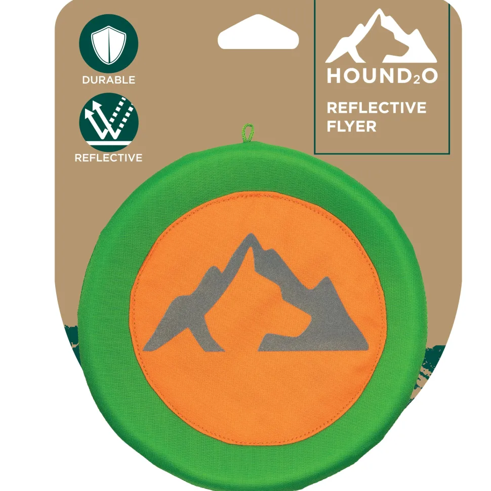 Playology Hound2O Reflective Flyer Frisbee Fetch Nylon Dog Toy - Orange