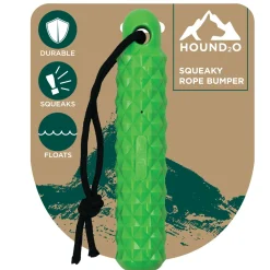 Playology Hound2O Rope Bumber Squeak and Fetch Rubber Dog Toy - Yellow