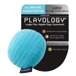 Playology Peanut Butter Scented Squeaky Ball Plush Dog Toy with Encapsiscent Technology - Large