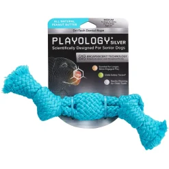 Playology Peanut Butter Scented Dri-Tech Dental Rope Dog Toy with Encapsiscent Technology - Large