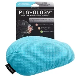Playology Peanut Butter Scented Egg Crinkle and Plush Dog Toy with Encapsiscent Technology - Large