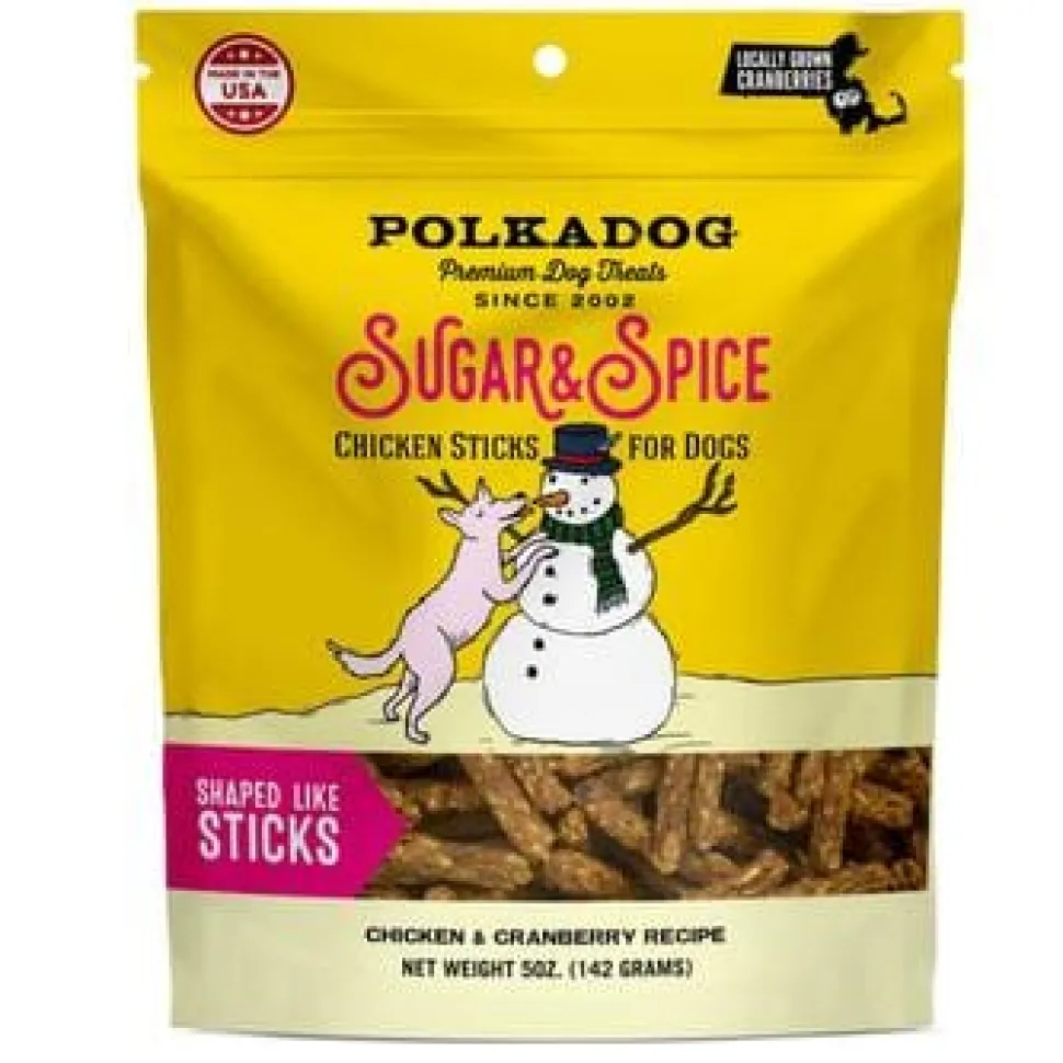Polka Dog Bakery Chicken Cranberry Sugar and Spice Chicken Dehydrated Dog Treats - 5 Oz Pouch