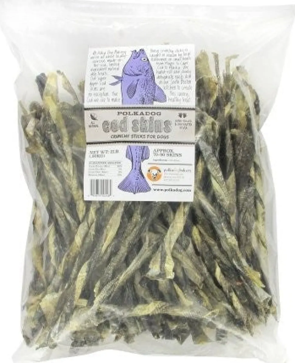 Polka Dog Bakery Cod Skin Dog Treats - 2 lbs Bulk