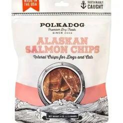 Polka Dog Bakery Salmon Chips Pouch Jerky Dog Treats - 4 Oz