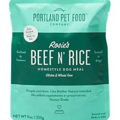 Portland Pet Food Homestyle Rosie's Beef N' Rice Wet Dog Food Pouch - 9 Oz - Case of 8