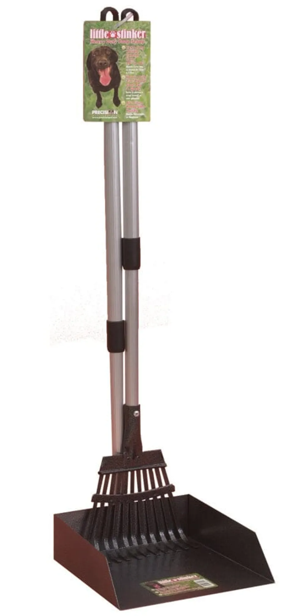 Precision Pet Products Little Stinker Poop Scoop with Rake - Black/Silver - Small