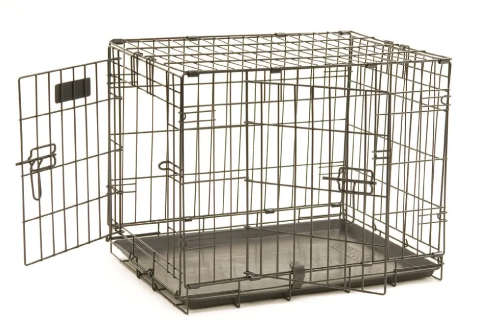 Precision Pet Products ProValu 2 Door Wire Dog Crate - Black - 42 in