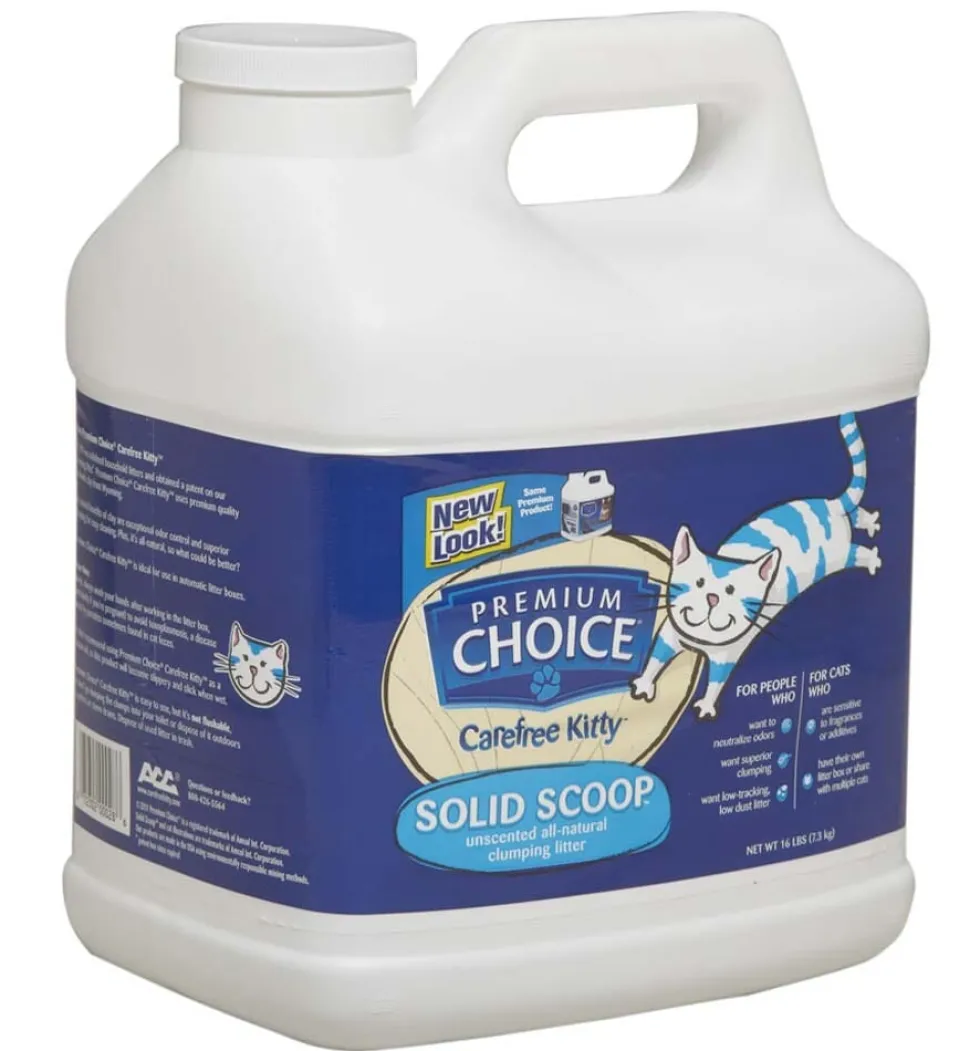 Premium Choice Litter Carefree Kitty Unscented All Natural Scoop Cat Litter - 16 lb - 3 Pack