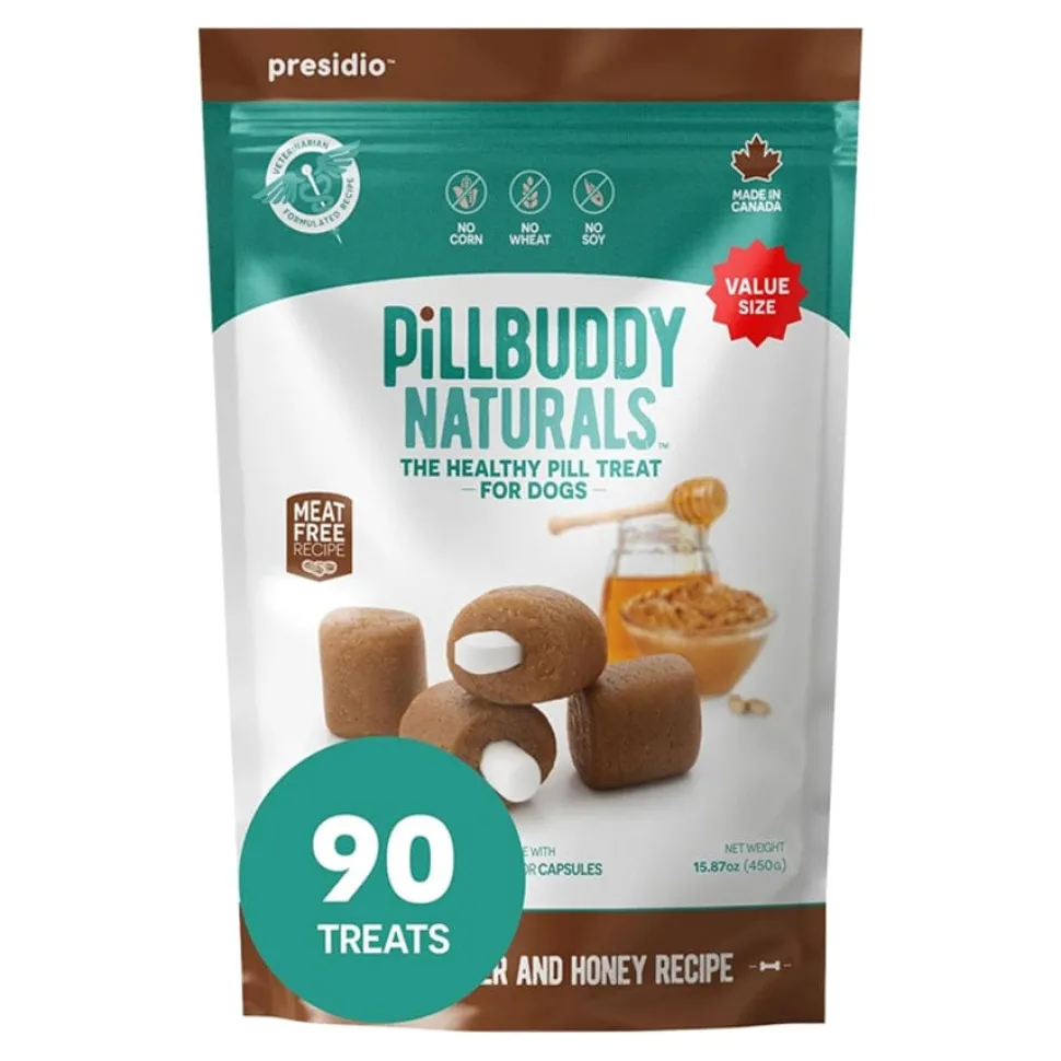 Presidio Natural Pill Buddy Naturals Peanut Butter and Honey Soft and Chewy Pill Pockets - 90 Count