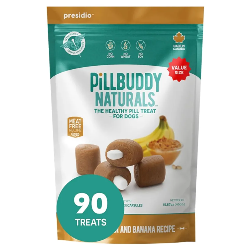 Presidio Natural Pill Buddy Naturals Peanut Butter and Banana Soft and Chewy Pill Pockets - 90 Count