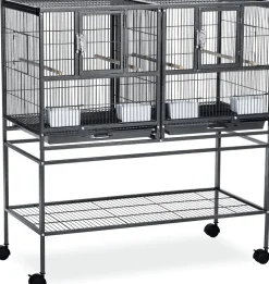 Prevue Hendryx Hampton Deluxe Divided Breeder with Stand - Black - 37.5" x 18" x 40.75"