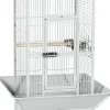 Prevue Hendryx Wrought Iron Select Bird Cage with Playtop - Pewter White - 18" x 18" x 57"