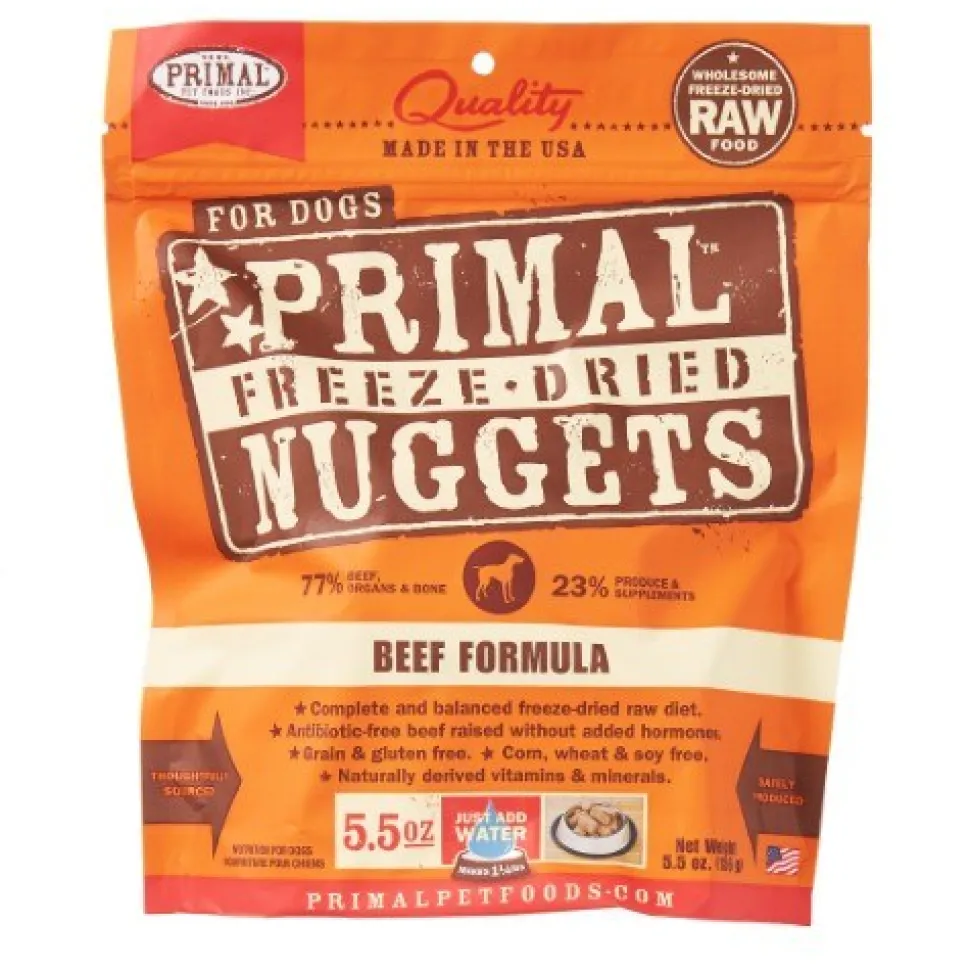 Primal Freeze-Dried Dog Food Nuggets Beef - 5.5 Oz
