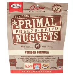 Primal Freeze-Dried Dog Food Nuggets Venison - 5.5 Oz