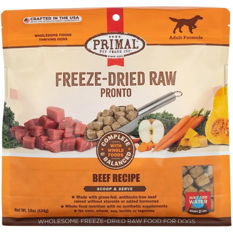 Primal Pronto Wholesome Beef Recipe Adult Formula Freeze-Dried Raw Dog Food