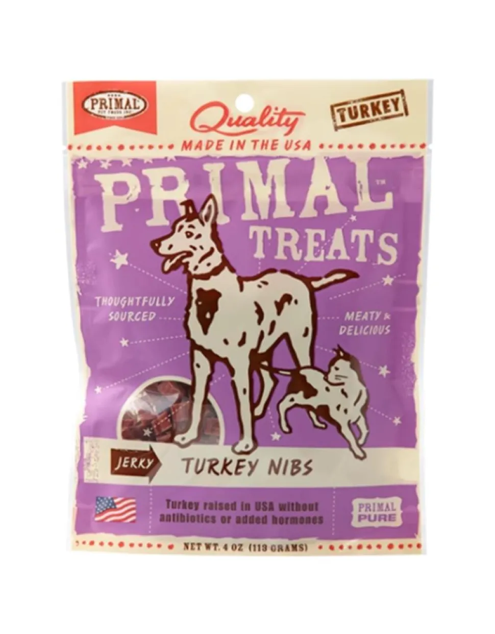 Primal Simply Breast Turkey Jerky Dog Treats - 4 Oz