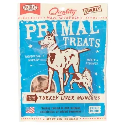 Primal Treat Munchies Liver Turkey Freeze-Dried Dog Treats - 2 Oz
