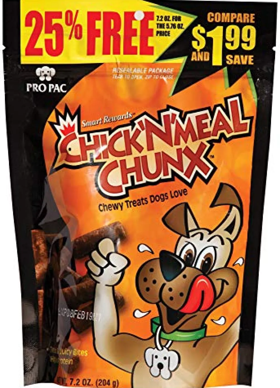 Pro Pac Chicken N' Chunks Chewy Dog Treats - 7.2 Oz - Case of 10