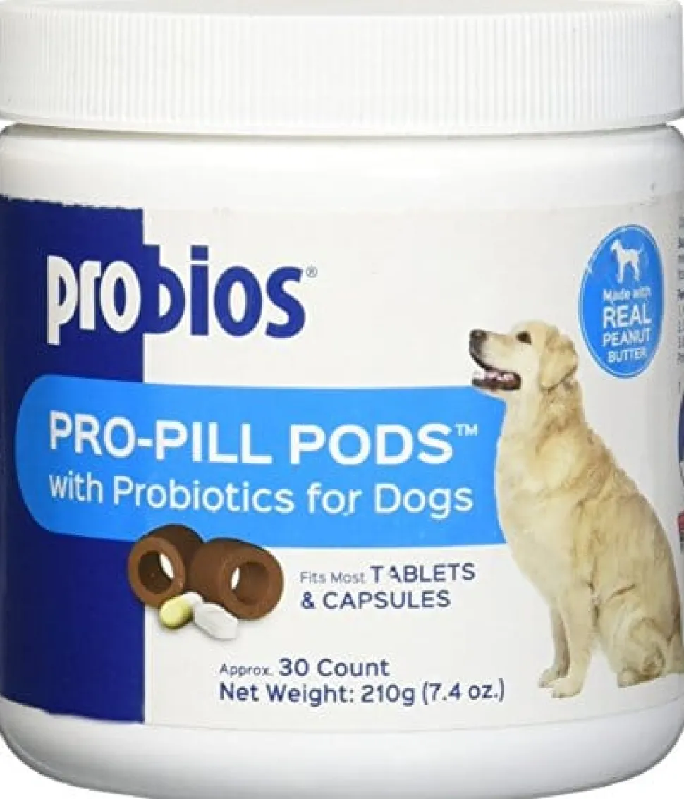 Probios Pro-Pill Pods with Probiotics for Large Dogs Stuffing Chewy Dog Treats - Peanut Butter - 30 Count