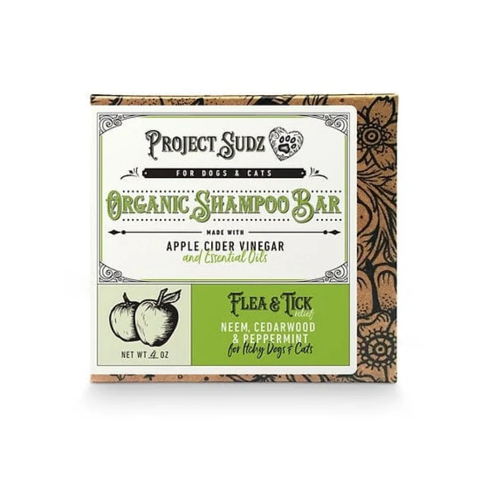 Project Sudz Flea & Tick Shampoo Relief Bar Cat and Dog Shampoo - 4 Oz