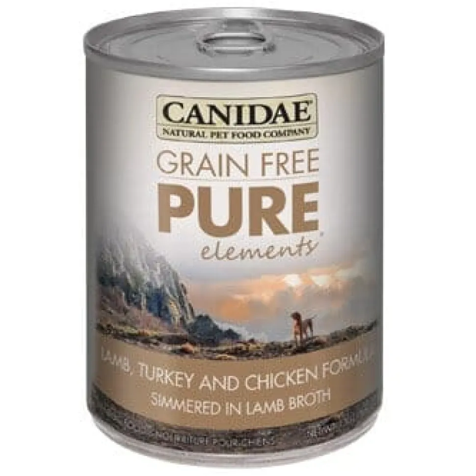 Pure Elements Canned Grain-Free Dog Food - Lamb Turkey and Chicken - 13 Oz - Case of 12